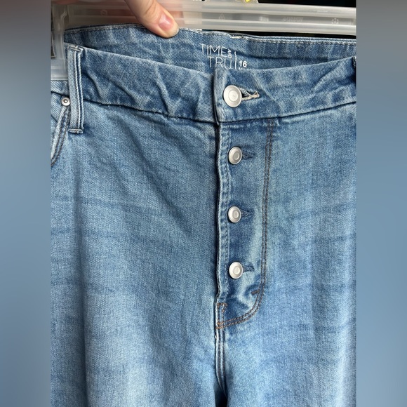 👖 NWOT Time and Tru High Rise Stretch Wide Leg Jeans - Size 16 - Picture 7 of 11